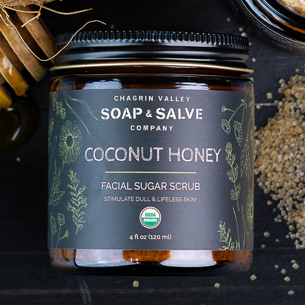 Exfoliante facial: Exfoliante facial de azúcar de coco y miel