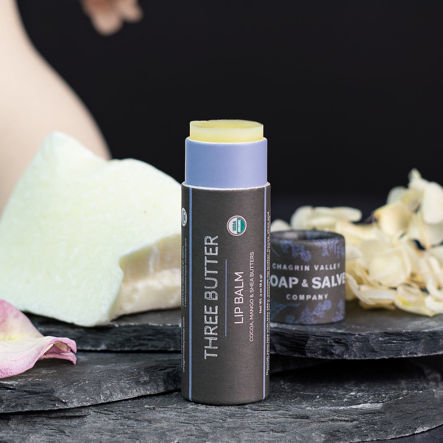 Lippenbalsam: Drei Butterstifte